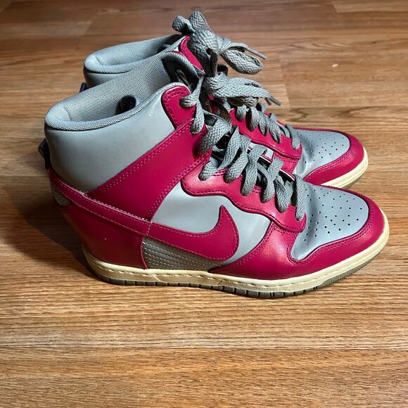 Nike Dunk Sky Hi Women Size 8w 528899 001 Medium Grey Sport Fuchsia Sail Shoes - Picture 4 of 7